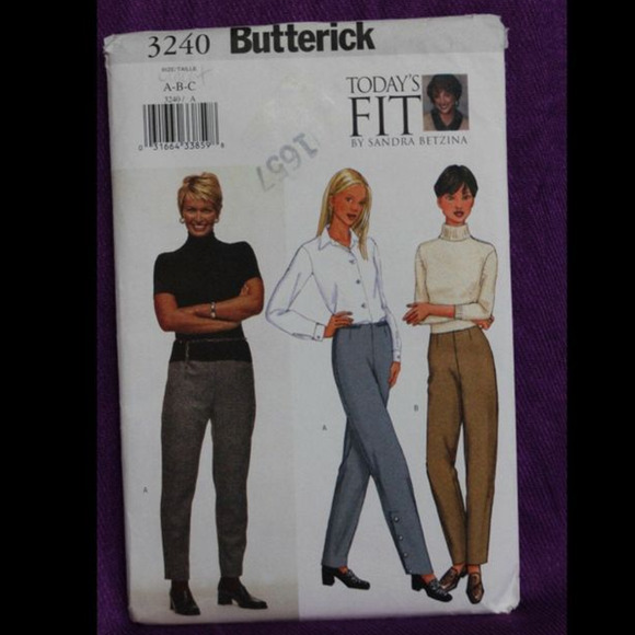Butterick Sewing pattern 3240 Misses Todays Fit Flat Front Slim Fit PANTS - Picture 1 of 7